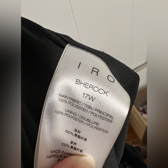 IRO bherock whipstitch cut out shoulder top in black long sleeve scoop neck - Picture 6 of 7